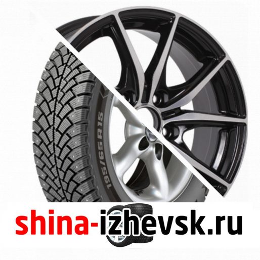 Колесо в сборе BF Goodrich G Force Stud 215/55 R16 Q 97 + NEO 676 6.5xR16 5×114.3 ET45 DIA67.1 Глянцевый черный с полированной лицевой частью в Ижевске